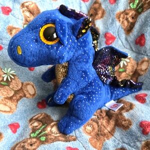 Ty Beanie Boos Saffire The Blue Plush Dragon